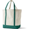 image:imageLands End Open Top Canvas Tote Bag Large Regular Handle NaturalBright Spruce