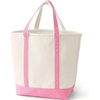 image:imageLands End Open Top Canvas Tote Bag Large Regular Handle NaturalFresh Pink  100 Cotton Canvas Five Pockets Key Strap WaterResistant Base Stands Upright Beach Bag Travel Tote Grocery Tote