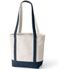 image:imageLands End Open Top Canvas Tote Bag Medium Long Handle NaturalRadiant Navy  100 Cotton Canvas Five Pockets Key Strap WaterResistant Base Stands Upright Beach Bag Travel Tote Grocery Tote