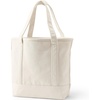 image:imageLands End Open Top Canvas Tote Bag Medium Regular Handle Natural  100 Cotton Canvas Five Pockets Key Strap WaterResistant Base Stands Upright Beach Bag Travel Tote Grocery Tote