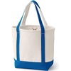 image:imageLands End Open Top Canvas Tote Bag Medium Regular Handle NaturalBeacon Blue