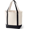 image:imageLands End Open Top Canvas Tote Bag Medium Regular Handle NaturalBlack  100 Cotton Canvas Five Pockets Key Strap WaterResistant Base Stands Upright Beach Bag Travel Tote Grocery Tote