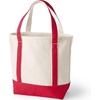 image:imageLands End Open Top Canvas Tote Bag Medium Regular Handle NaturalHeritage Red
