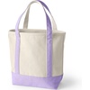 image:imageLands End Open Top Canvas Tote Bag Medium Regular Handle NaturalLavender Cloud