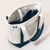 image:imageLands End Open Top Canvas Tote Bag Medium Regular Handle NaturalRadiant Navy