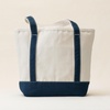 image:imageLands End Open Top Canvas Tote Bag Medium Regular Handle NaturalRadiant Navy