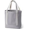 image:imageLands End Open Top Canvas Tote Bag Medium Regular Handle Silver Graphite  100 Cotton Canvas Five Pockets Key Strap WaterResistant Base Stands Upright Beach Bag Travel Tote Grocery Tote