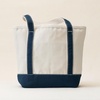 image:imageLands End Open Top Canvas Tote Bag Small Regular Handle NaturalRadiant Navy