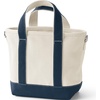 image:imageLands End Open Top Canvas Tote Bag Small Regular Handle NaturalRadiant Navy