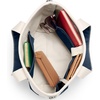 image:imageLands End Open Top Canvas Tote Bag Small Regular Handle NaturalRadiant Navy