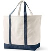 image:imageLands End Open Top Canvas Tote Bag XLarge Regular Handle NaturalRadiant Navy