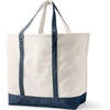 image:imageLands End Open Top Canvas Tote Bag XLarge Regular Handle NaturalRadiant Navy