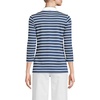 image:imageLands End Womens 34 Sleeve AmericanGrown Supima Cotton Polo ShirtDeep Sea Breton Stripe Tipped