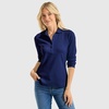 image:imageLands End Womens 34 Sleeve AmericanGrown Supima Cotton Polo ShirtDeep Sea Navy