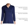 image:imageLands End Womens 34 Sleeve AmericanGrown Supima Cotton Polo ShirtDeep Sea Navy