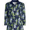 image:imageLands End Womens 34 Sleeve AmericanGrown Supima Cotton Polo ShirtDeep SeaBlue Blooms