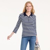 image:imageLands End Womens 34 Sleeve AmericanGrown Supima Cotton Polo ShirtDeep SeaBlue Multi Stripe