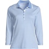 image:imageLands End Womens 34 Sleeve AmericanGrown Supima Cotton Polo ShirtLight Sea Blue StripeWhite