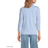 image:imageLands End Womens 34 Sleeve AmericanGrown Supima Cotton Polo ShirtLight Sea Blue StripeWhite