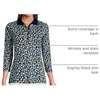 image:imageLands End Womens 34 Sleeve AmericanGrown Supima Cotton Polo ShirtNavy Mini Bloom Floral