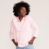 image:imageLands End Womens 34 Sleeve AmericanGrown Supima Cotton Polo ShirtSea Salt Pink Even Stripe