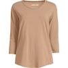 image:imageLands End Womens 34 Sleeve Lightweight Jersey UNeck TunicCanyon Camel Thin Stripe