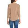 image:imageLands End Womens 34 Sleeve Lightweight Jersey UNeck TunicCanyon Camel Thin Stripe