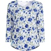 image:imageLands End Womens 34 Sleeve Lightweight Jersey UNeck TunicClear Blue Painted Blooms
