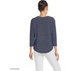 image:imageLands End Womens 34 Sleeve Lightweight Jersey UNeck TunicDeep Sea Navy Thin Stripe