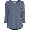 image:imageLands End Womens 34 Sleeve Lightweight Jersey UNeck TunicDeep Sea Navy Tiny Stripe
