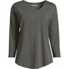 image:imageLands End Womens 34 Sleeve Lightweight Jersey UNeck TunicForest Moss Thin Stripe