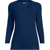 image:imageLands End Womens 34 Sleeve Variegated Micro Rib HenleyDeep Sea Navy
