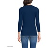 image:imageLands End Womens 34 Sleeve Variegated Micro Rib HenleyDeep Sea Navy