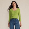 image:imageLands End Womens 34 Sleeve Variegated Micro Rib HenleyWinter Pear