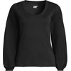 image:imageLands End Womens AmericanGrown Supima Cotton Interlock Scoop Neck Blouson Sleeve TopBlack