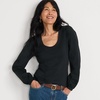 image:imageLands End Womens AmericanGrown Supima Cotton Interlock Scoop Neck Blouson Sleeve TopBlack