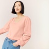 image:imageLands End Womens AmericanGrown Supima Cotton Interlock Scoop Neck Blouson Sleeve TopTinted Peach