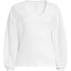 image:imageLands End Womens AmericanGrown Supima Cotton Interlock Scoop Neck Blouson Sleeve TopWhite