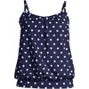 image:imageLands End Womens Blouson Tummy Hiding Tankini Top Swimsuit Adjustable StrapsDeep Sea Polka Dot