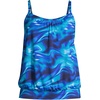 image:imageLands End Womens Blouson Tummy Hiding Tankini Top Swimsuit Adjustable StrapsElectric Blue MultiSwirl
