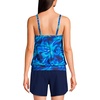 image:imageLands End Womens Blouson Tummy Hiding Tankini Top Swimsuit Adjustable StrapsElectric Blue MultiSwirl