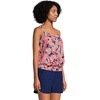 image:imageLands End Womens Blouson Tummy Hiding Tankini Top Swimsuit Adjustable StrapsWood LilyNavy Palm Foliage