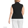 image:imageLands End Womens Cap Sleeve Drapey Rib Fitted Funnel Neck TankBlack