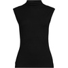 image:imageLands End Womens Cap Sleeve Drapey Rib Fitted Funnel Neck TankBlack