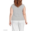 image:imageLands End Womens Cap Sleeve Drapey Rib Fitted Funnel Neck TankIvoryDeep Sea Navy Stripe