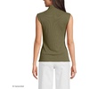 image:imageLands End Womens Cap Sleeve Drapey Rib Fitted Funnel Neck TankOlive Drab