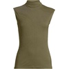 image:imageLands End Womens Cap Sleeve Drapey Rib Fitted Funnel Neck TankOlive Drab