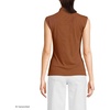 image:imageLands End Womens Cap Sleeve Drapey Rib Fitted Funnel Neck TankRich Ginger Brown