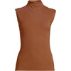 image:imageLands End Womens Cap Sleeve Drapey Rib Fitted Funnel Neck TankRich Ginger Brown