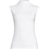 image:imageLands End Womens Cap Sleeve Drapey Rib Fitted Funnel Neck TankWhite